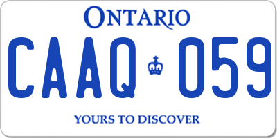 ON license plate CAAQ059