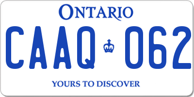 ON license plate CAAQ062