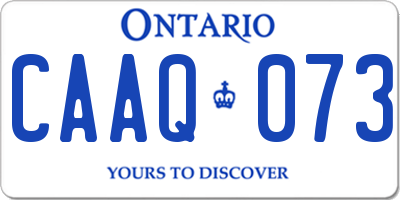 ON license plate CAAQ073