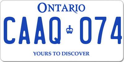 ON license plate CAAQ074