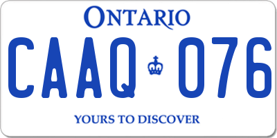 ON license plate CAAQ076