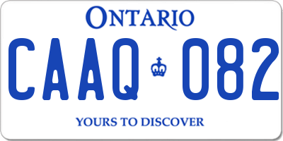 ON license plate CAAQ082