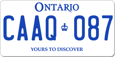 ON license plate CAAQ087