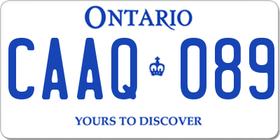 ON license plate CAAQ089