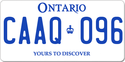 ON license plate CAAQ096