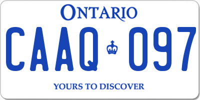 ON license plate CAAQ097