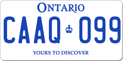 ON license plate CAAQ099