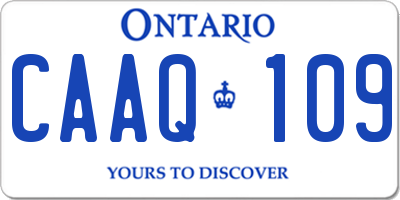 ON license plate CAAQ109