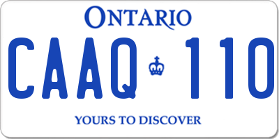 ON license plate CAAQ110