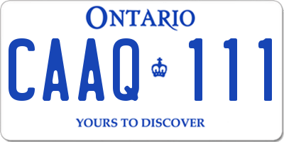 ON license plate CAAQ111