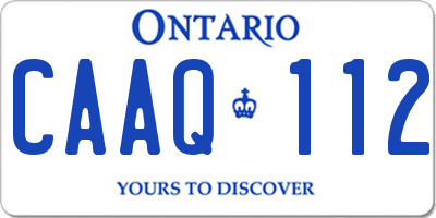 ON license plate CAAQ112