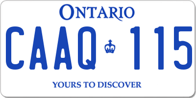 ON license plate CAAQ115