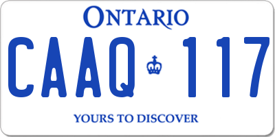 ON license plate CAAQ117