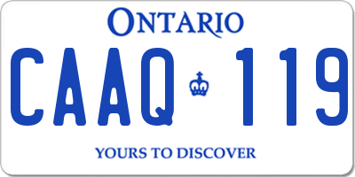 ON license plate CAAQ119