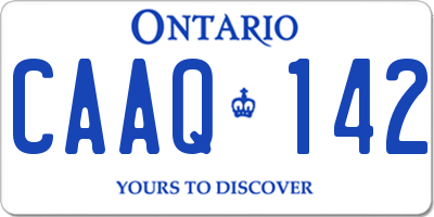 ON license plate CAAQ142