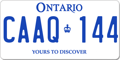 ON license plate CAAQ144