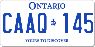 ON license plate CAAQ145