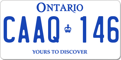 ON license plate CAAQ146