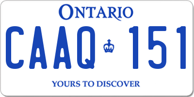 ON license plate CAAQ151