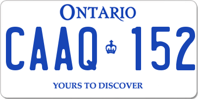 ON license plate CAAQ152