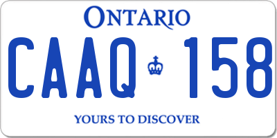 ON license plate CAAQ158