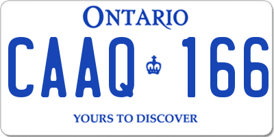 ON license plate CAAQ166