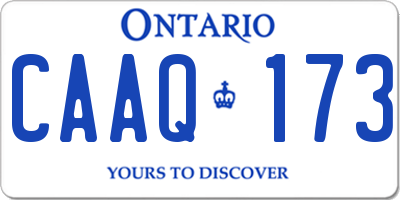 ON license plate CAAQ173