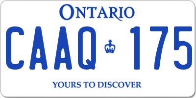 ON license plate CAAQ175