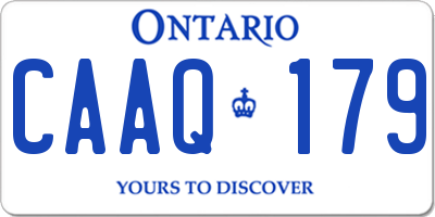 ON license plate CAAQ179