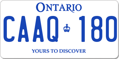 ON license plate CAAQ180