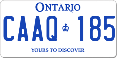 ON license plate CAAQ185