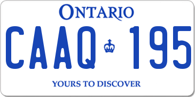 ON license plate CAAQ195