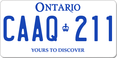 ON license plate CAAQ211