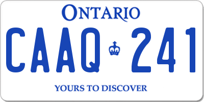 ON license plate CAAQ241