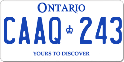 ON license plate CAAQ243