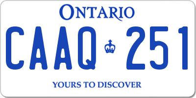 ON license plate CAAQ251