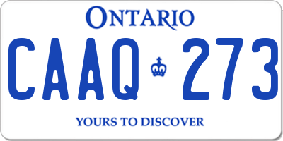 ON license plate CAAQ273