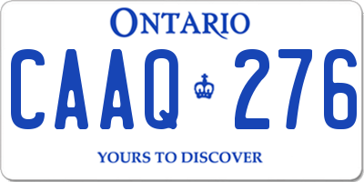 ON license plate CAAQ276