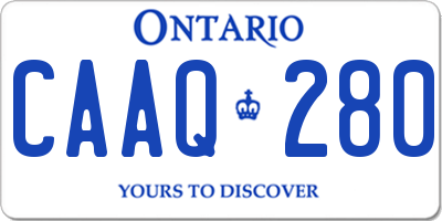 ON license plate CAAQ280