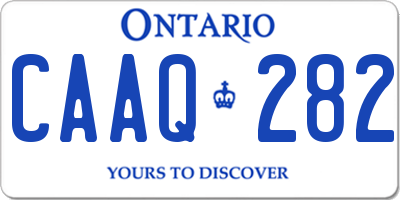 ON license plate CAAQ282