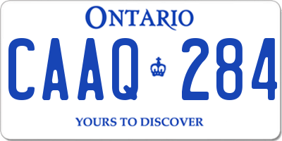 ON license plate CAAQ284