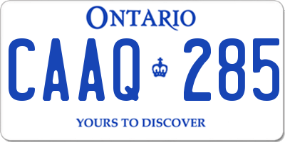 ON license plate CAAQ285