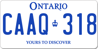 ON license plate CAAQ318