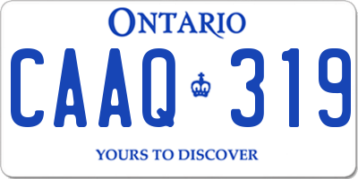 ON license plate CAAQ319