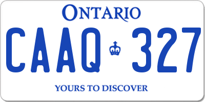 ON license plate CAAQ327