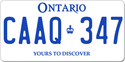 ON license plate CAAQ347