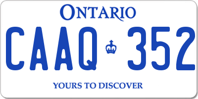 ON license plate CAAQ352