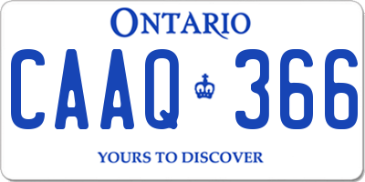 ON license plate CAAQ366