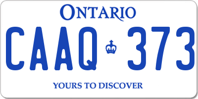 ON license plate CAAQ373