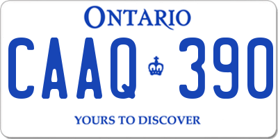 ON license plate CAAQ390